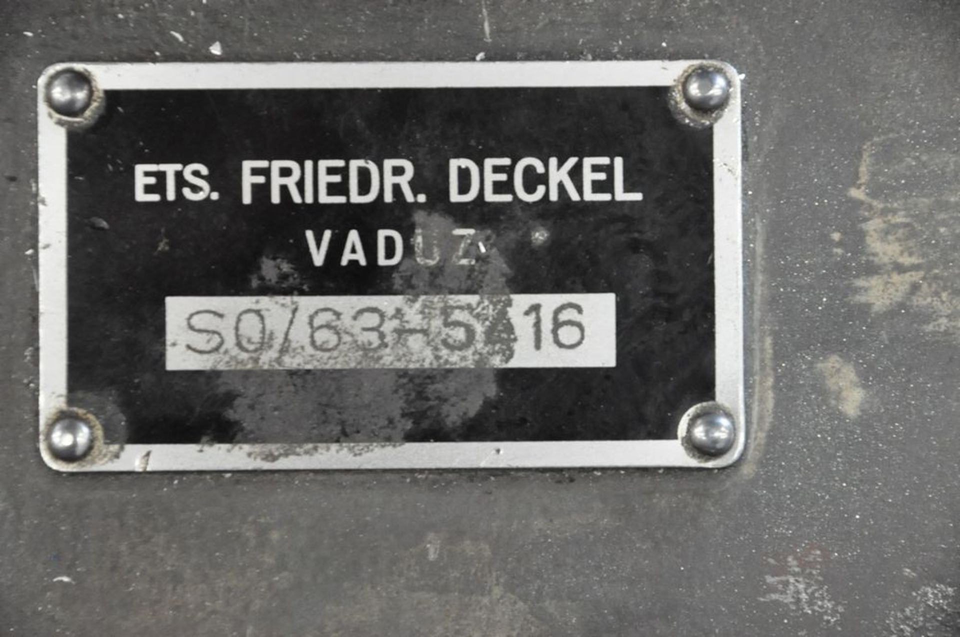 Deckel Model SO Tool Grinder, S/n 63-5416 with (6) Collets - Image 3 of 3