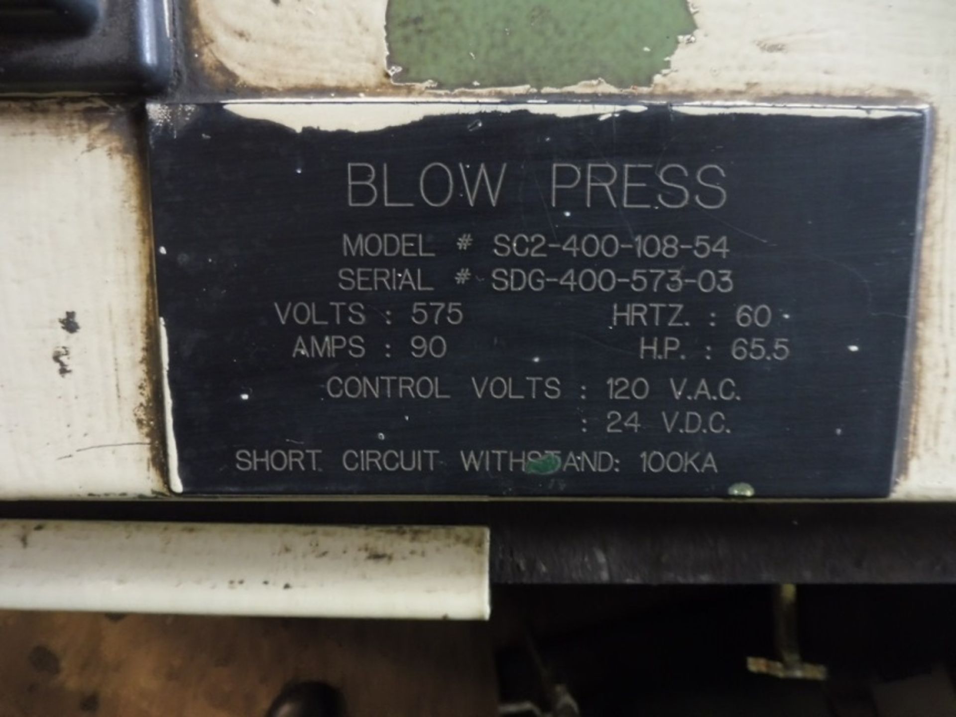 2003 BLOW “SC2-400-108-54” STRAIGHT SIDE PRESS: S/N: SDG-400-575-03 - Image 6 of 25