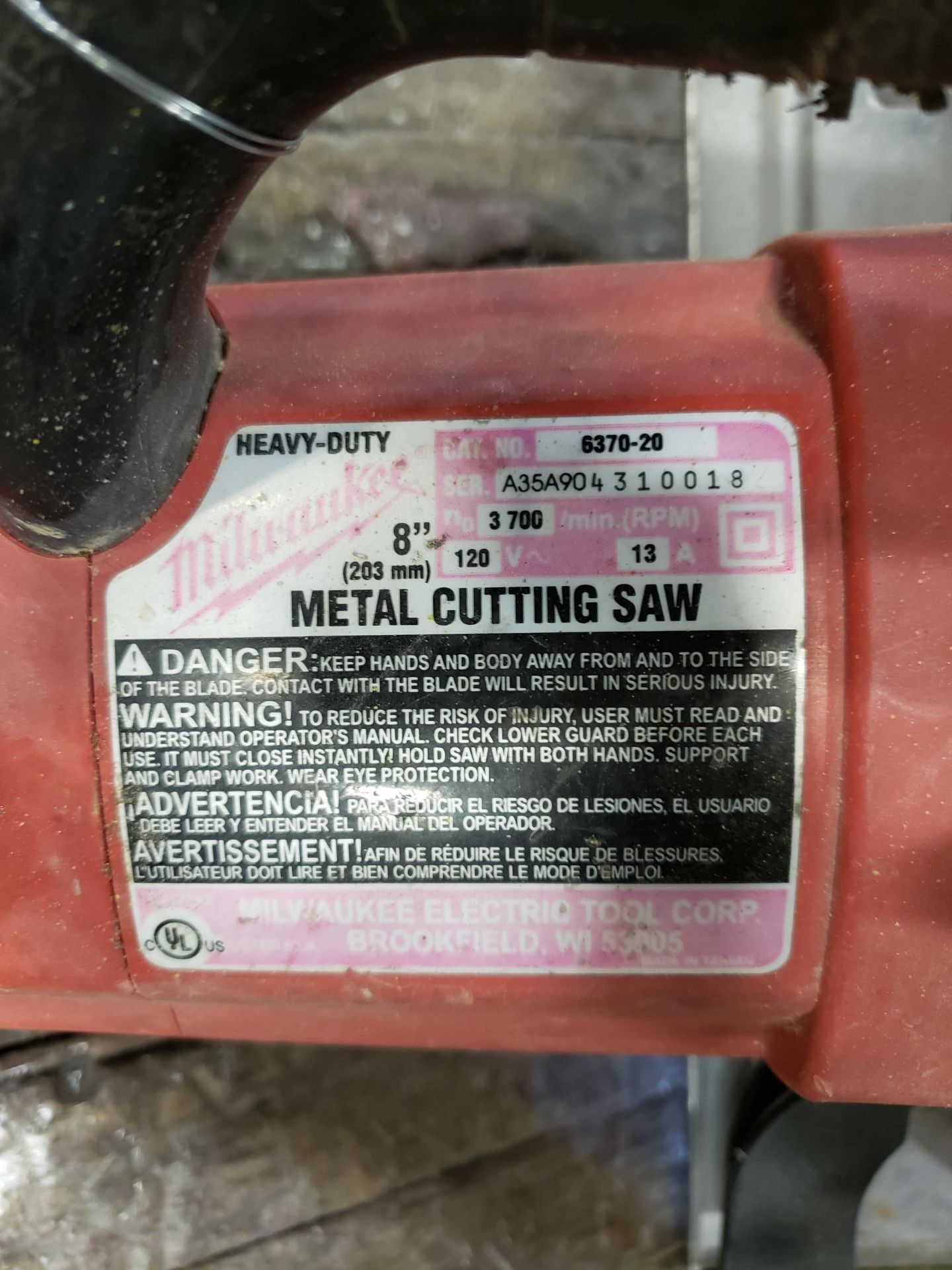 Milwaukee 8" Metal Cutting Circular Saw - Image 2 of 2