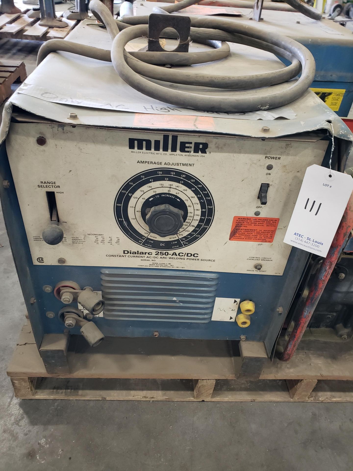 Miller Dialarc 250 Arc Welding Power Source