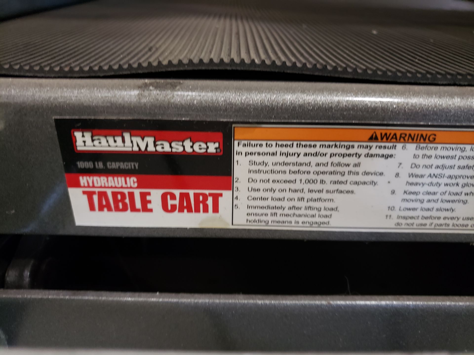 Lot of 2 HaulMaster Hydraulic Table Carts - Image 4 of 4