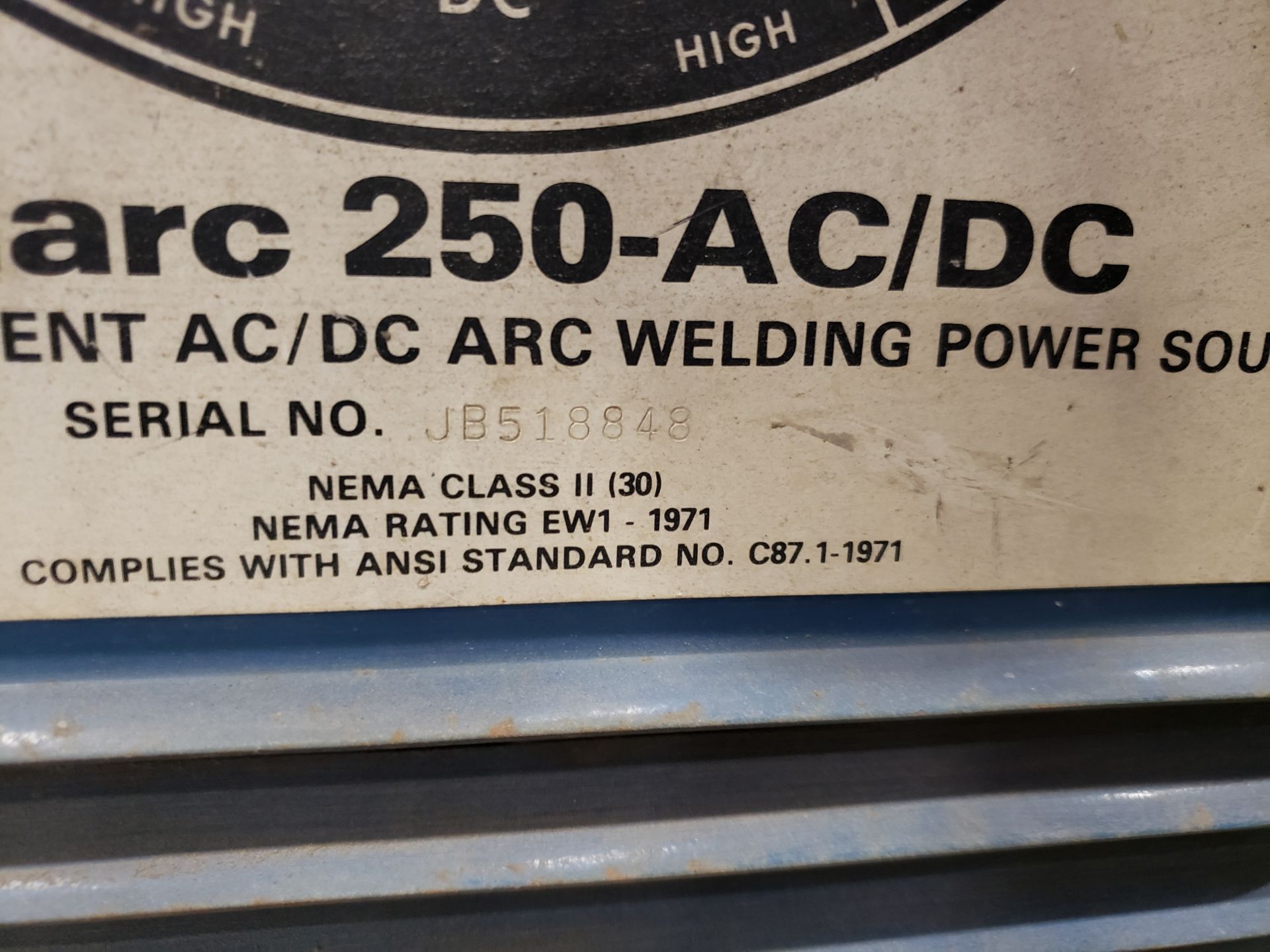 Miller Dialarc 250 Arc Welding Power Source - Image 2 of 2