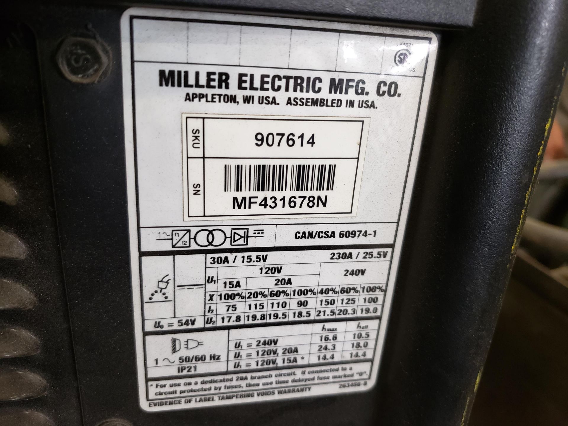 Miller Millermatic 211 Wire Welder - Image 3 of 3