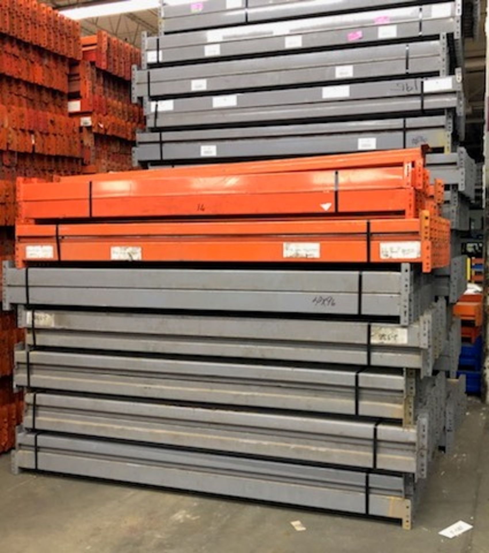 10 BAYS OF 12'H X 36"D X 96"L TEARDROP STYLE PALLET RACKS - Image 4 of 6