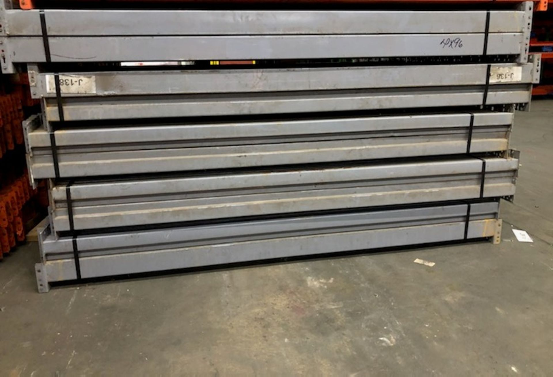 5 BAYS OF 12'H X 36"D X 96"L TEARDROP STYLE PALLET RACKS - Image 3 of 5