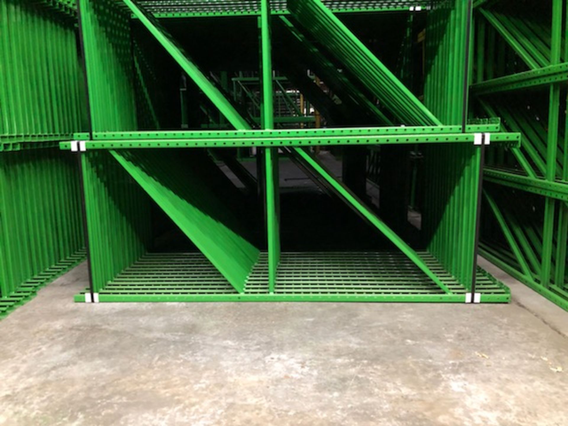 ONE LOT OF TEARDROP STYLE PALLET RACKS - 5 BAYS X 3 LINES X 8'H X 36"D X 96"W