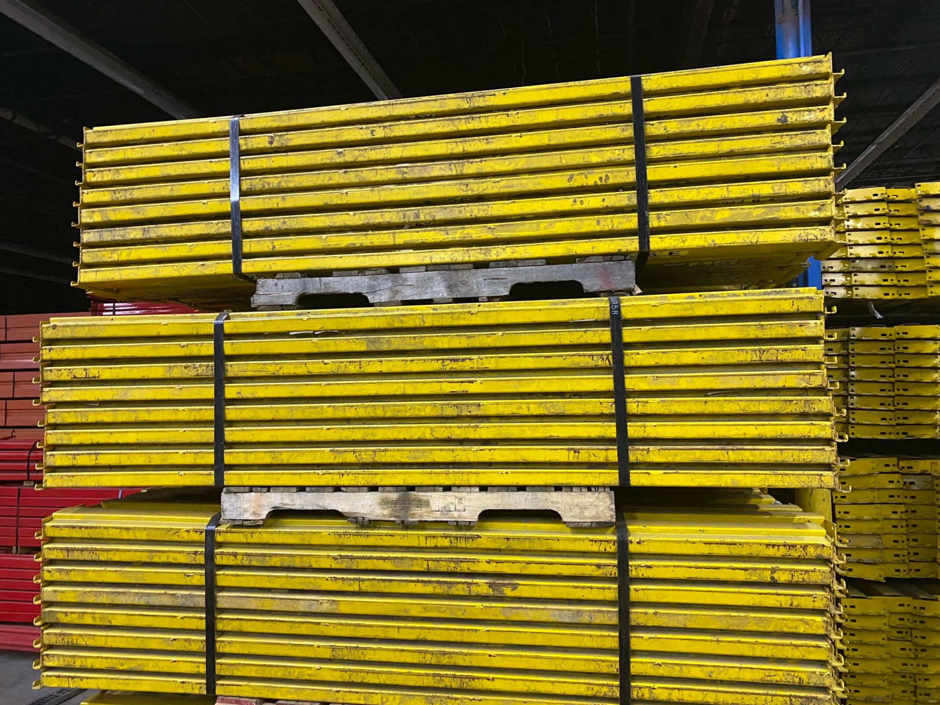 14 BAYS OF 16'H X 42"D X 96"L KEYSTONE STYLE PALLET RACKS