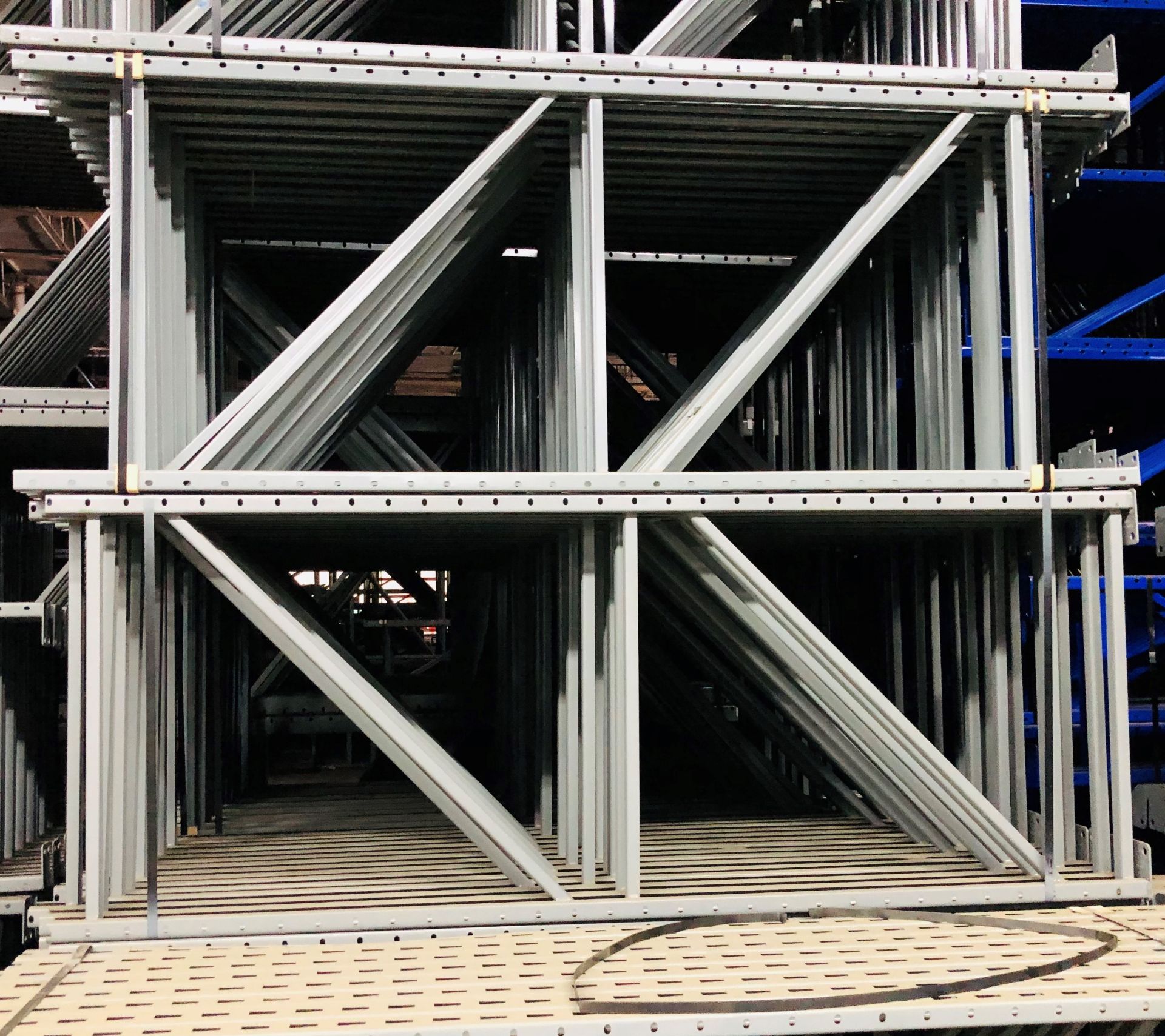 9 BAYS OF KEYSTONE STYLE PALLET RACKS - 5 BAYS X 3 LINES X 8'H X 36"D X 96"W - Image 2 of 5