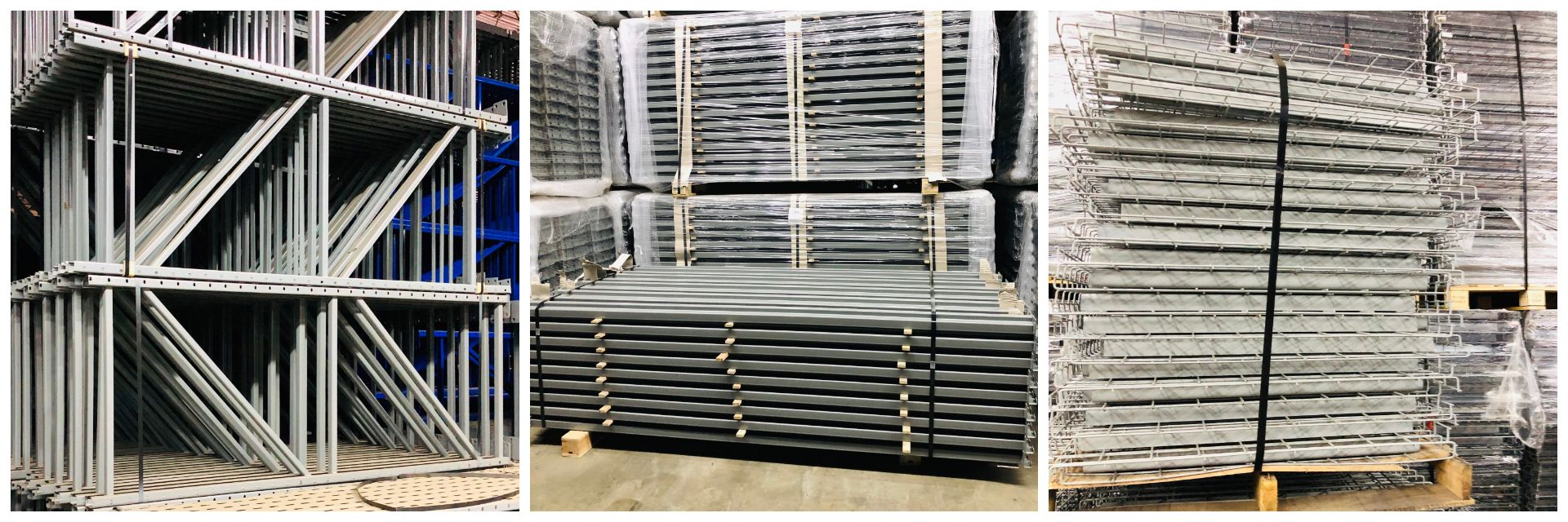 9 BAYS OF KEYSTONE STYLE PALLET RACKS - 5 BAYS X 3 LINES X 8'H X 36"D X 96"W