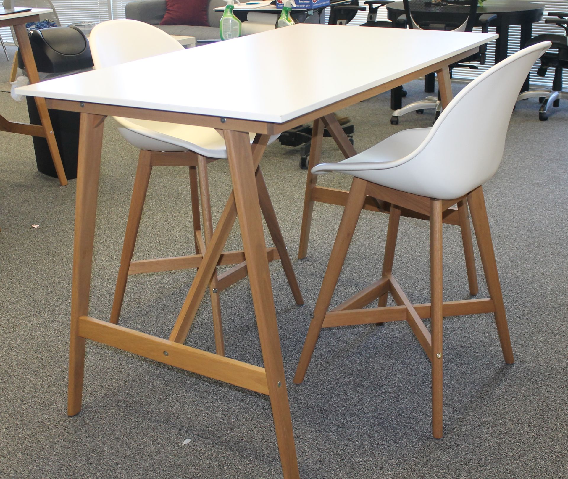 INDUSTRIAL DINING HIGH TABLE WITH 2 HIGH CHAIRS - Image 2 of 3