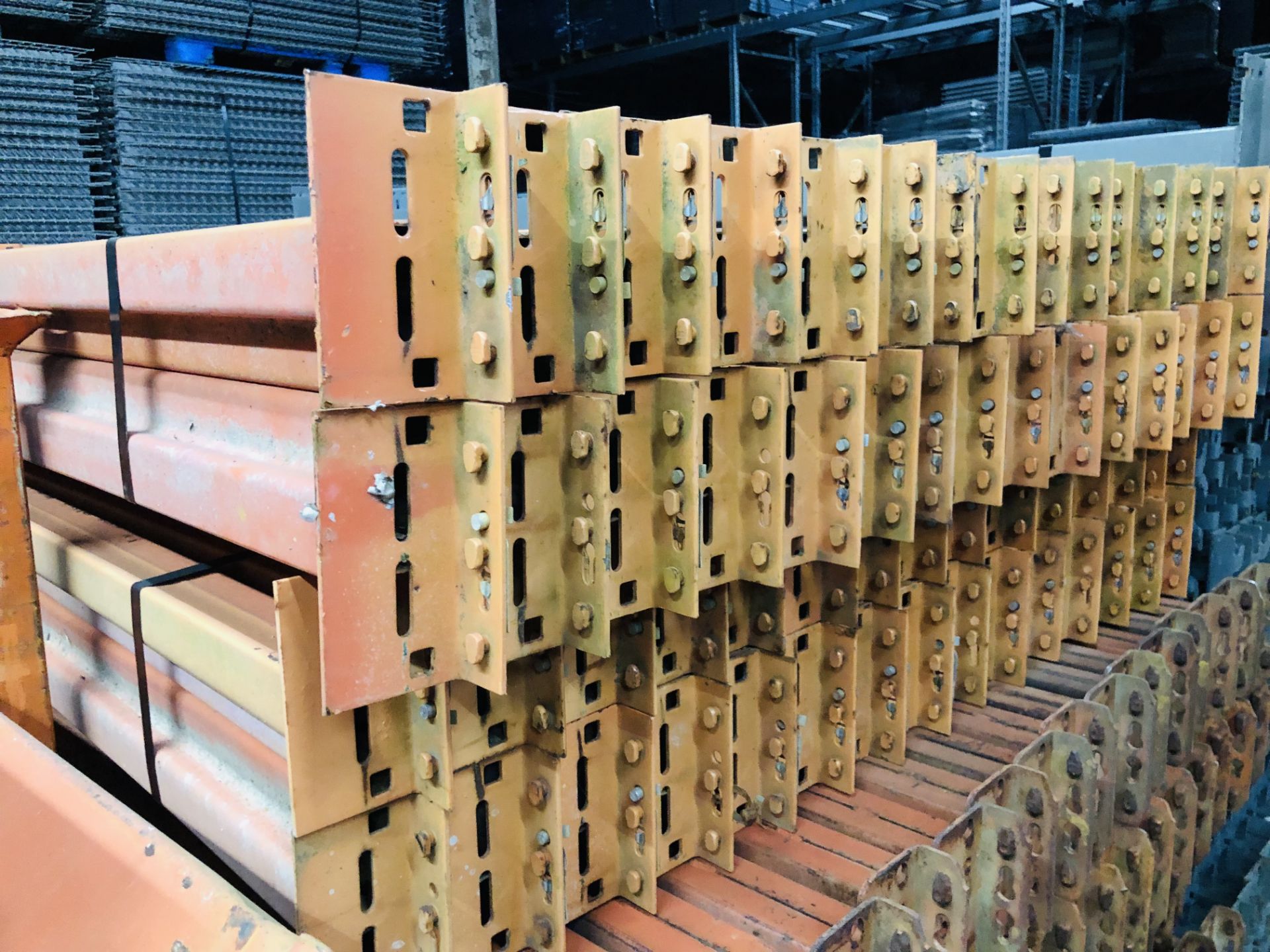 14 BAYS OF 16'H X 34"D X 90"L TEARDROP STYLE PALLET RACKS - Image 2 of 4