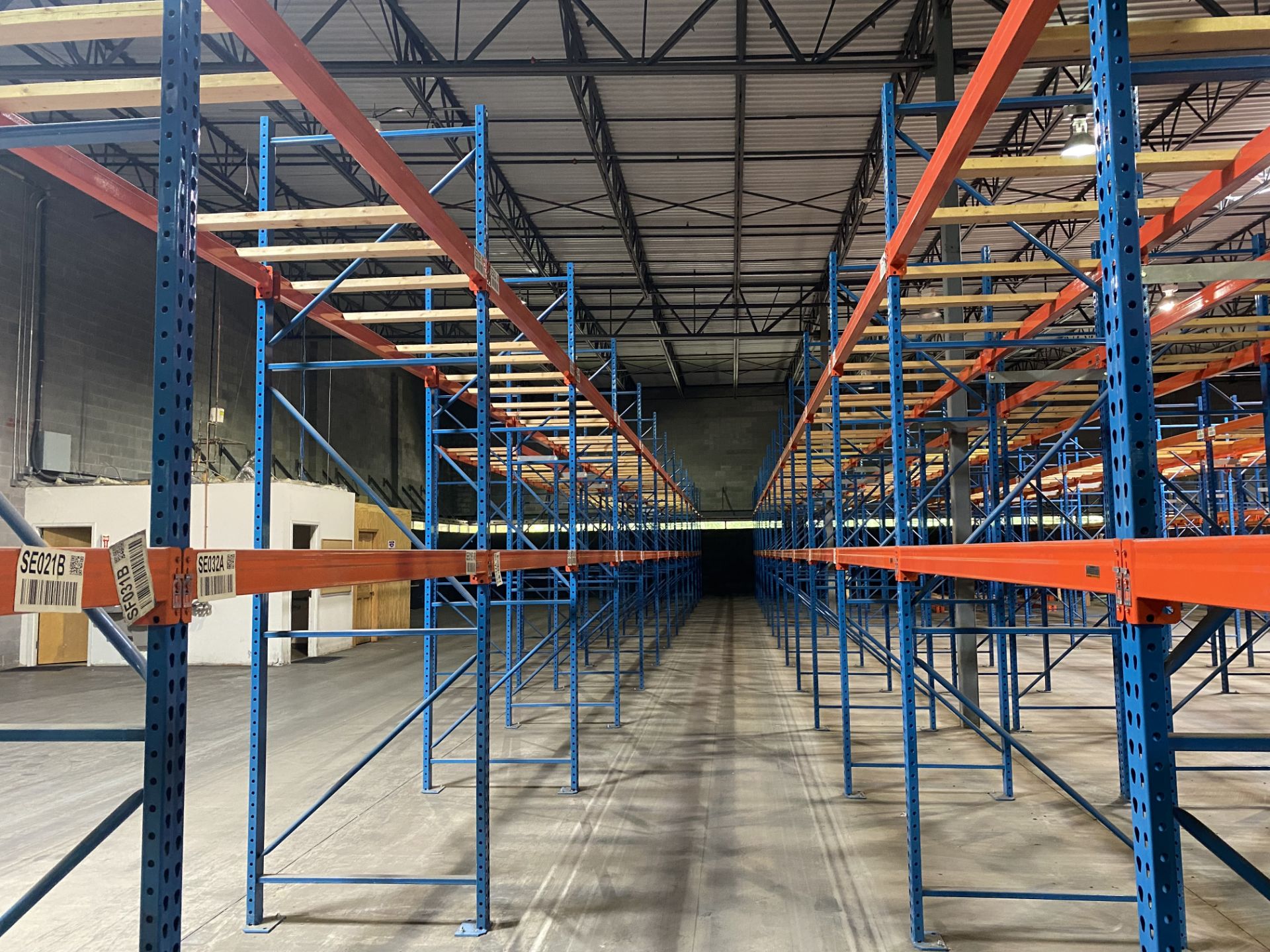 9 BAYS OF 12'H X 42"D X 92"L TEARDROP STYLE PALLET RACKS - Image 2 of 5