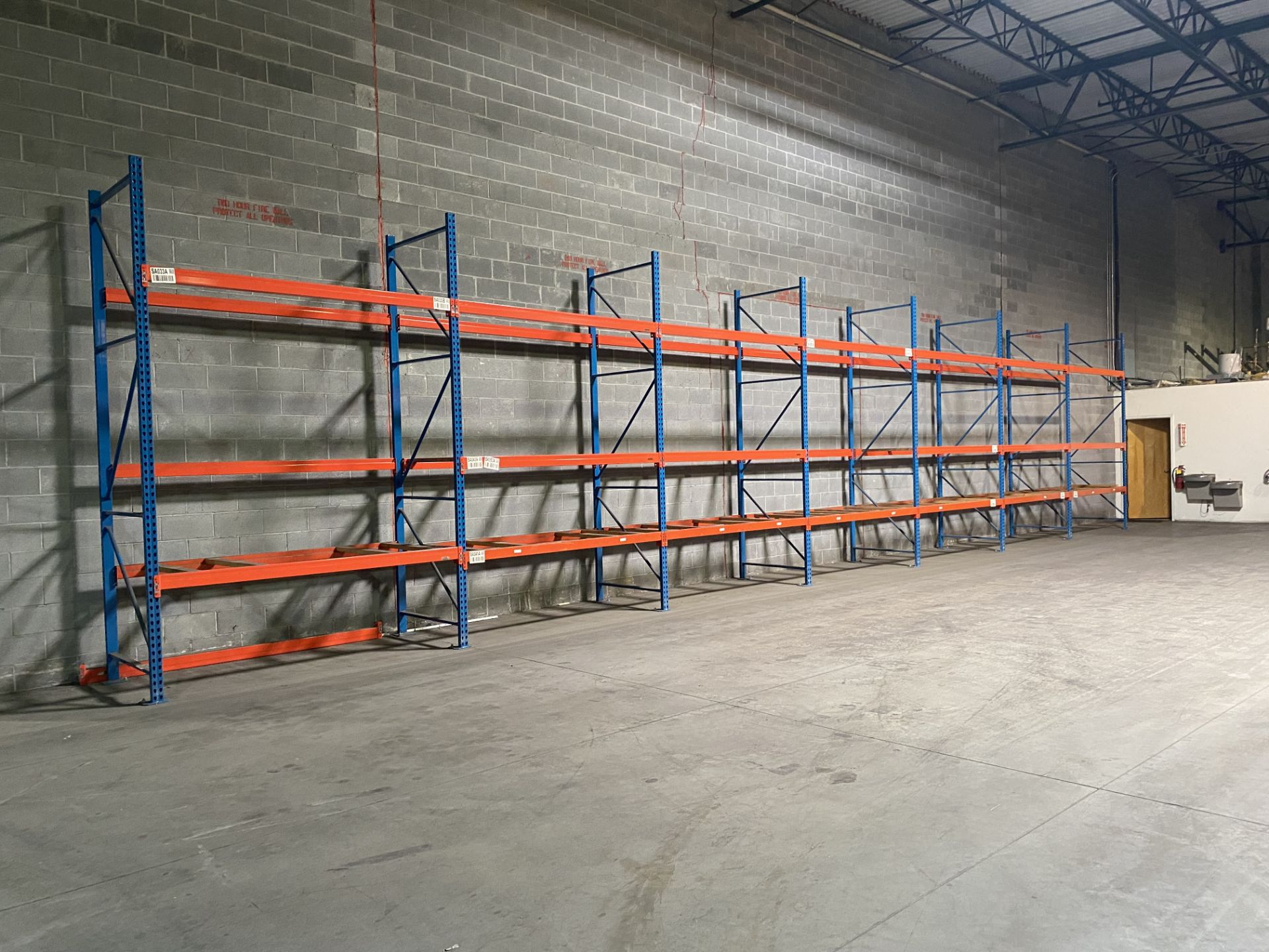 14 BAYS OF 12'H X 42"D X 92"L TEARDROP STYLE PALLET RACKS