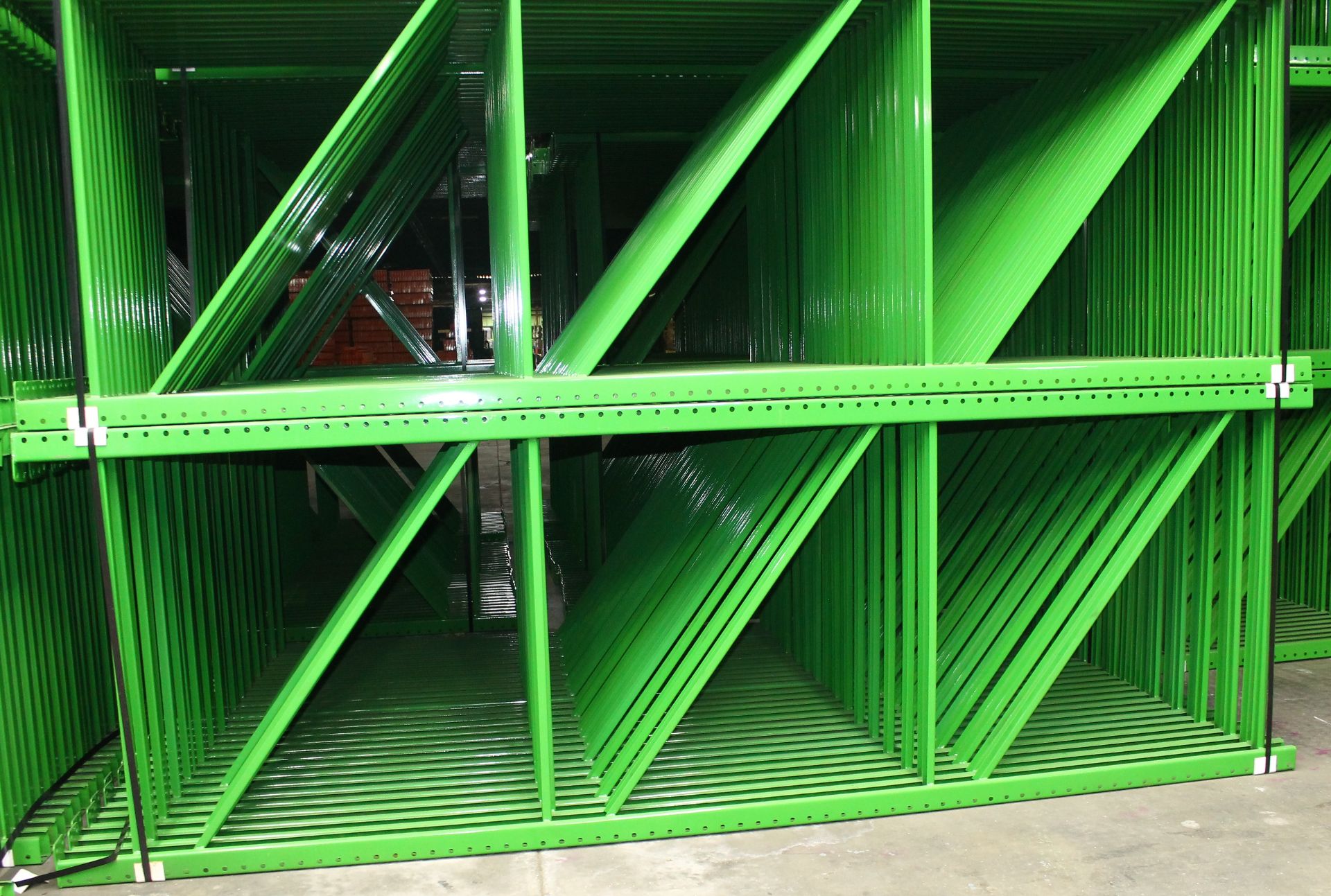 14 BAYS OF 12'H X 42"D X 92"L TEARDROP STYLE PALLET RACKS - Image 4 of 5