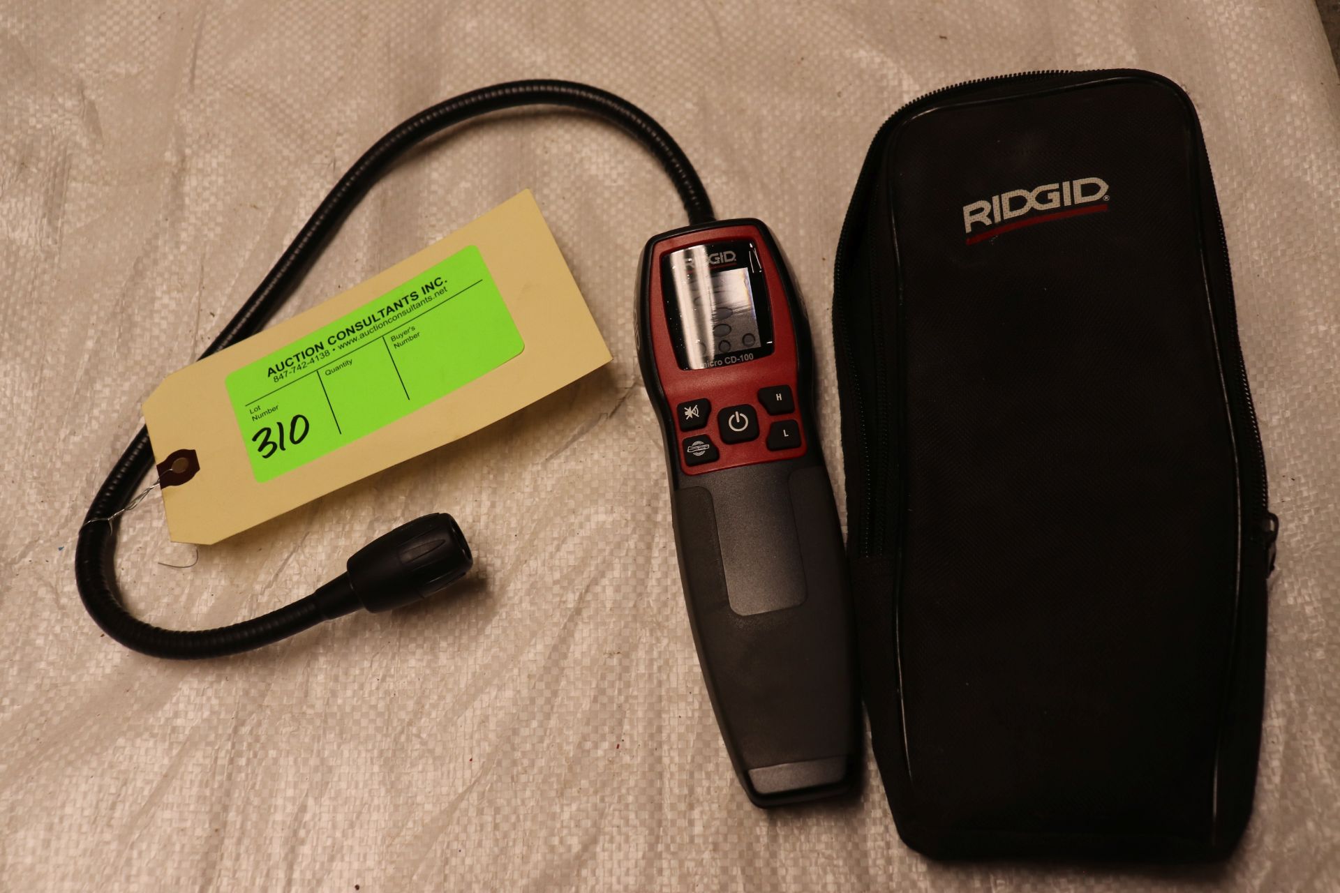 Ridgid Micro CD-100 combustable gas detector in case