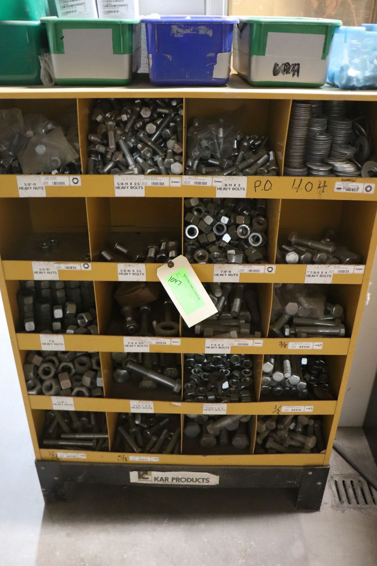 Parts bin with nuts and bolts