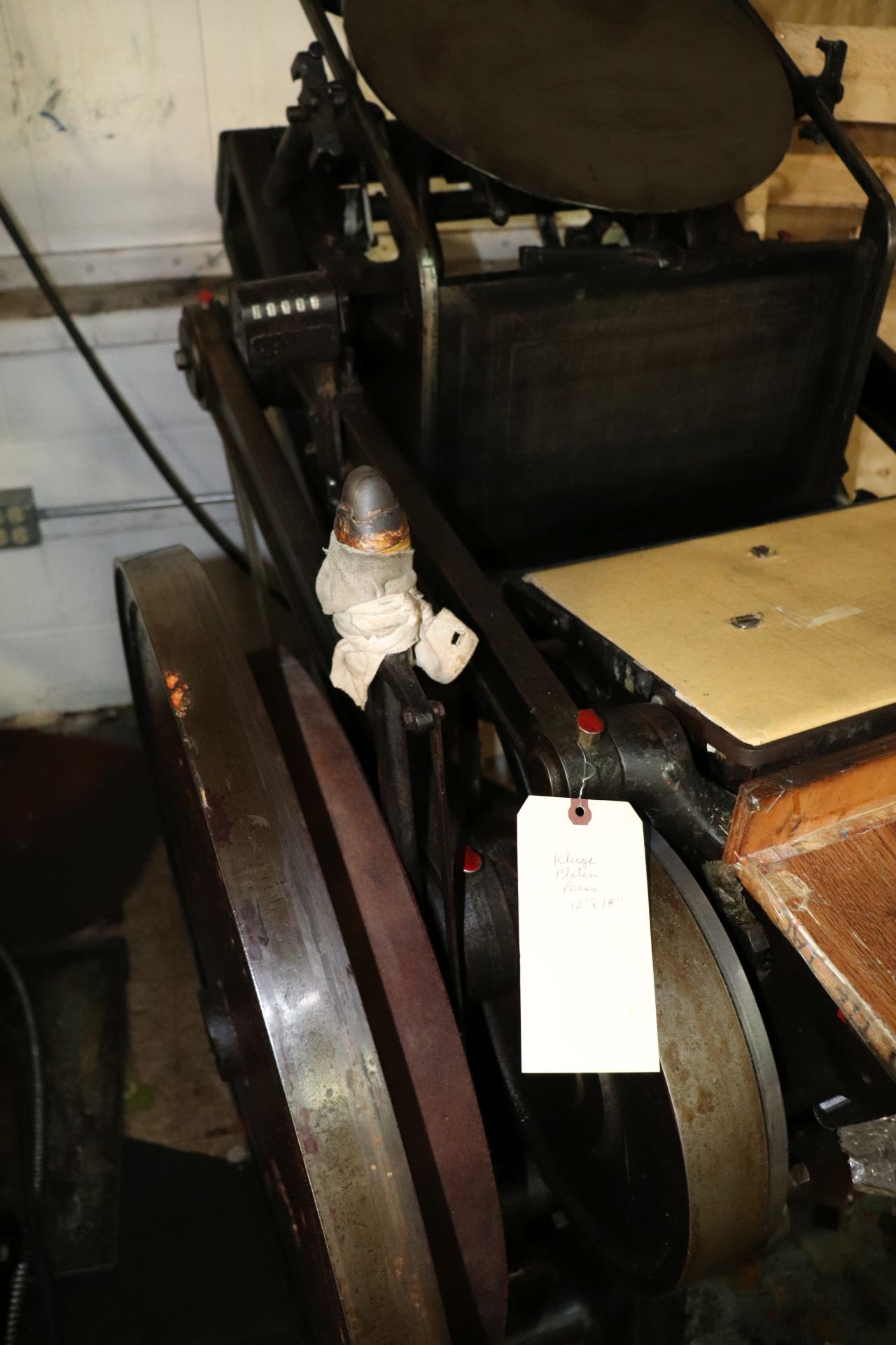 Kluge platen press, 12" x 18", for handfeeding - Image 3 of 3