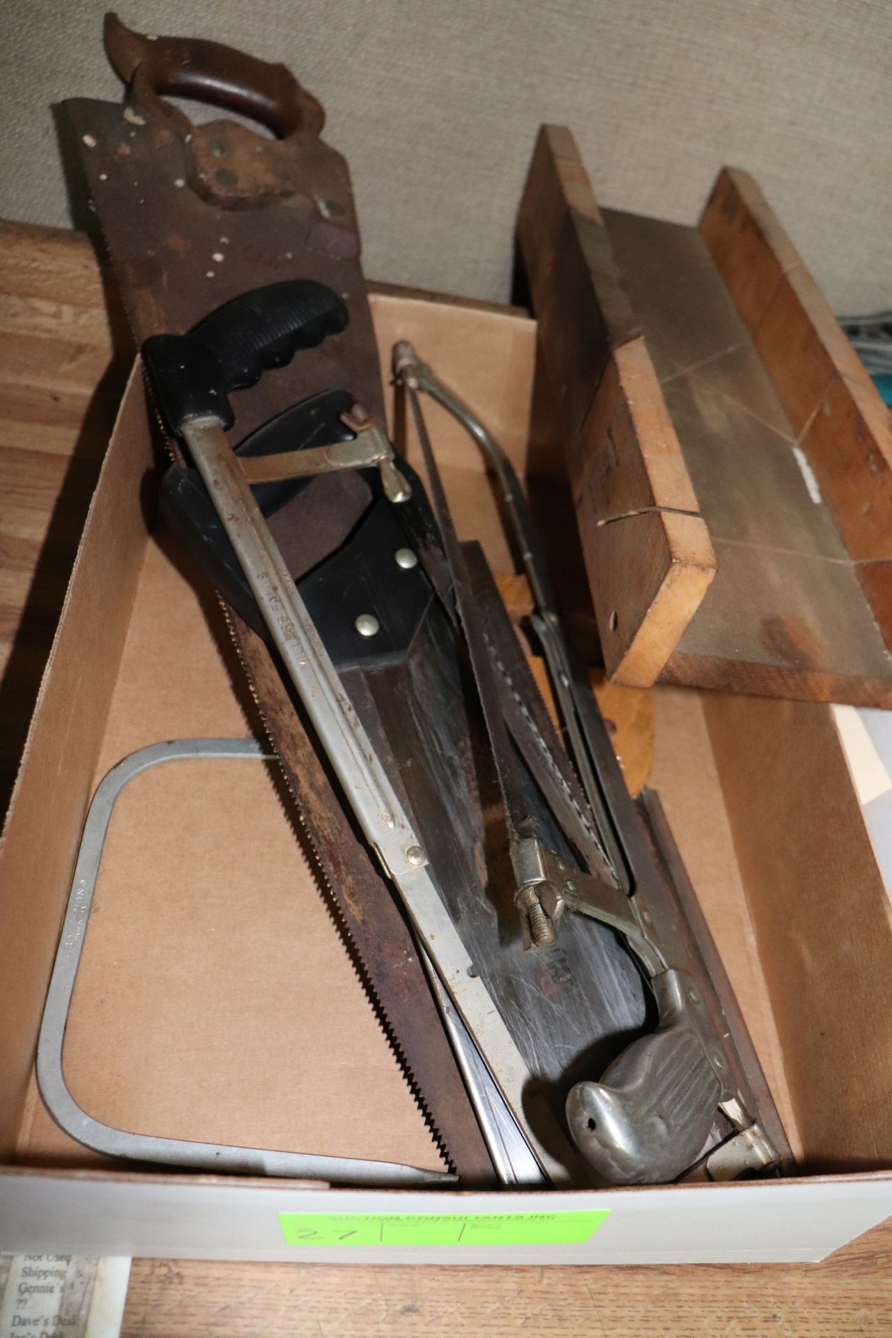 Group of saws and miter box