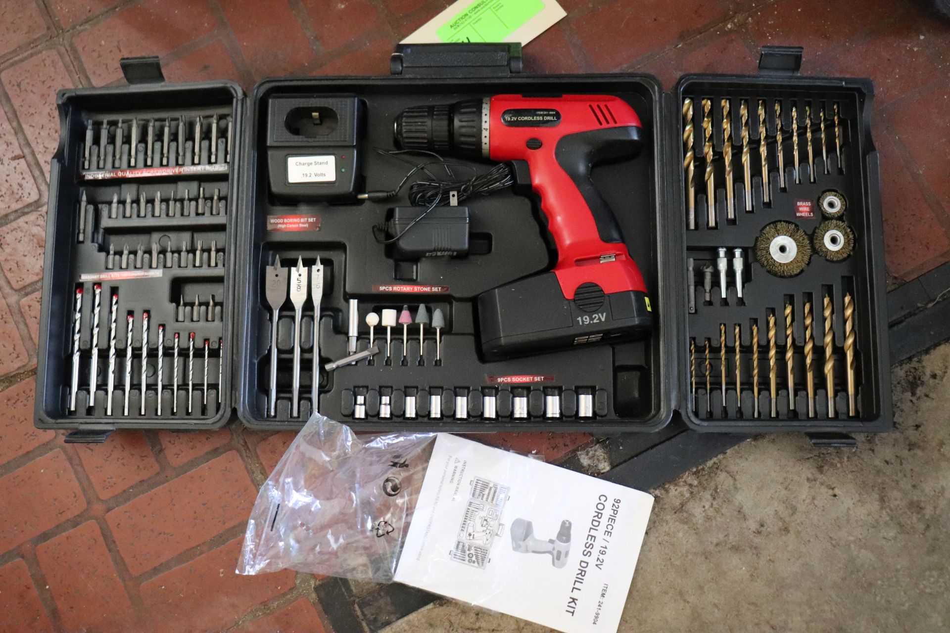 92-piece 12.2 volt cordless drill kit