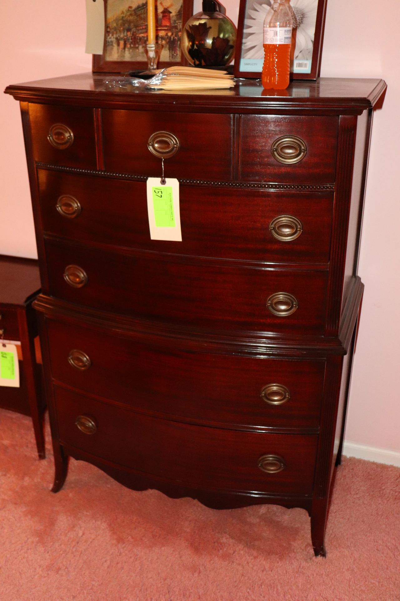 Georgian style mahogany dresser fitted with five drawers