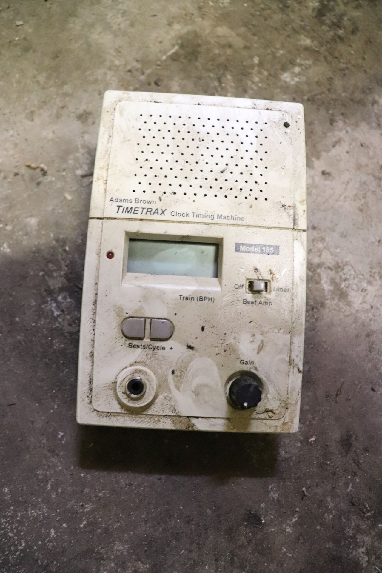 Timetrax electric timing machine, model 185, serial 1850046