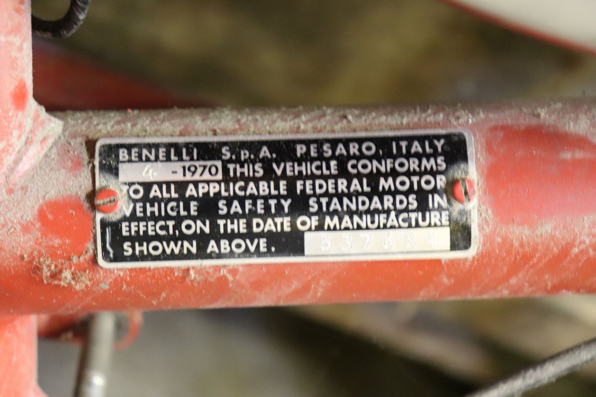 1970 Benelli Buzzer, rolling chassis, 1,262 miles, serial #537684 MINI BIKES MARKED AS PARTS BIKES, - Image 6 of 7