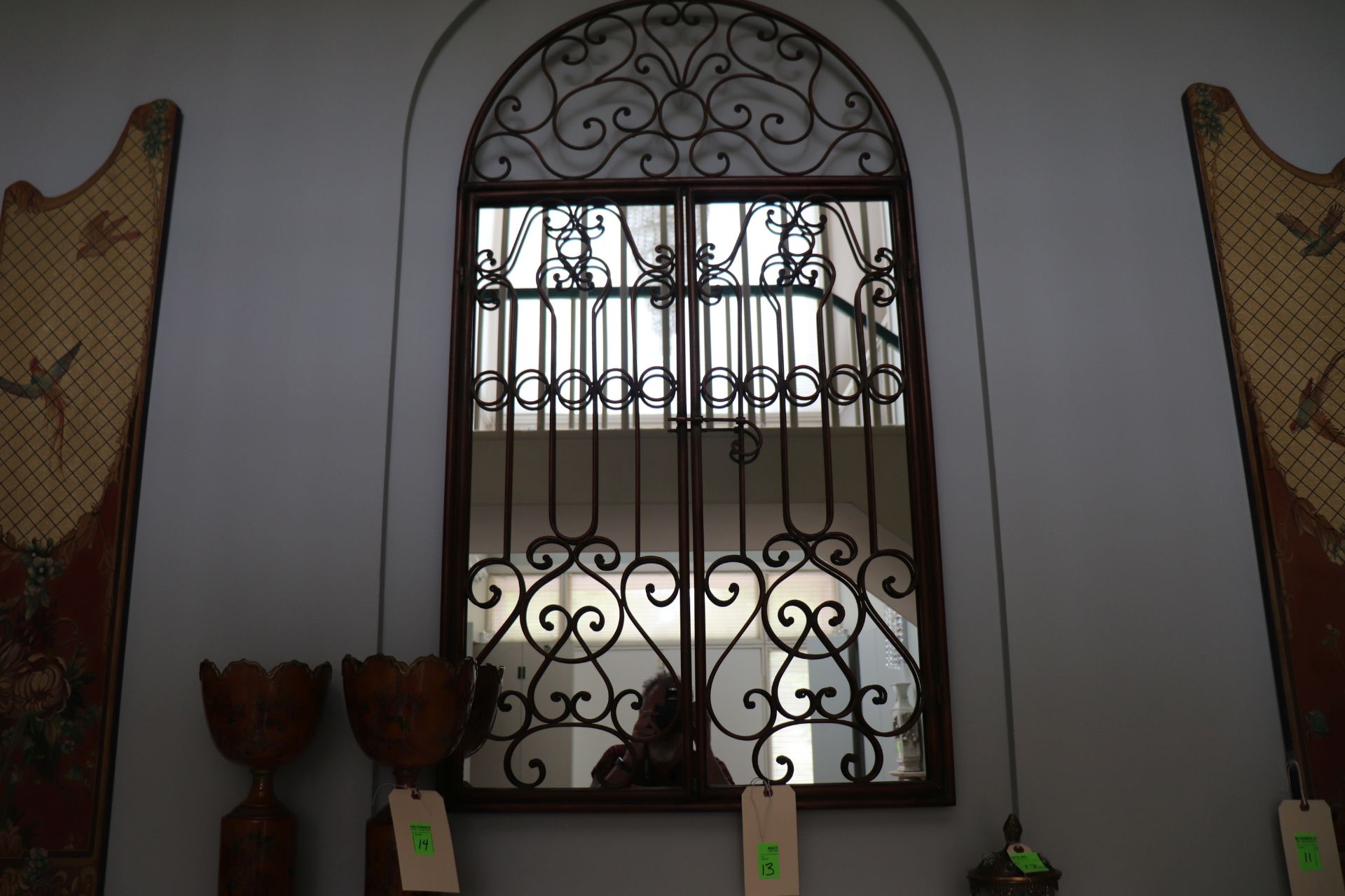 Mirror with metal gate decoration, 52"