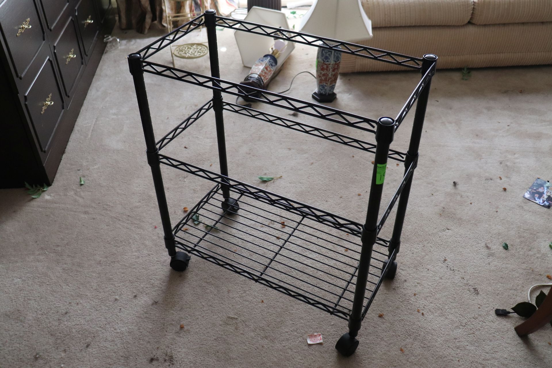 Metal cart on casters, height 30"