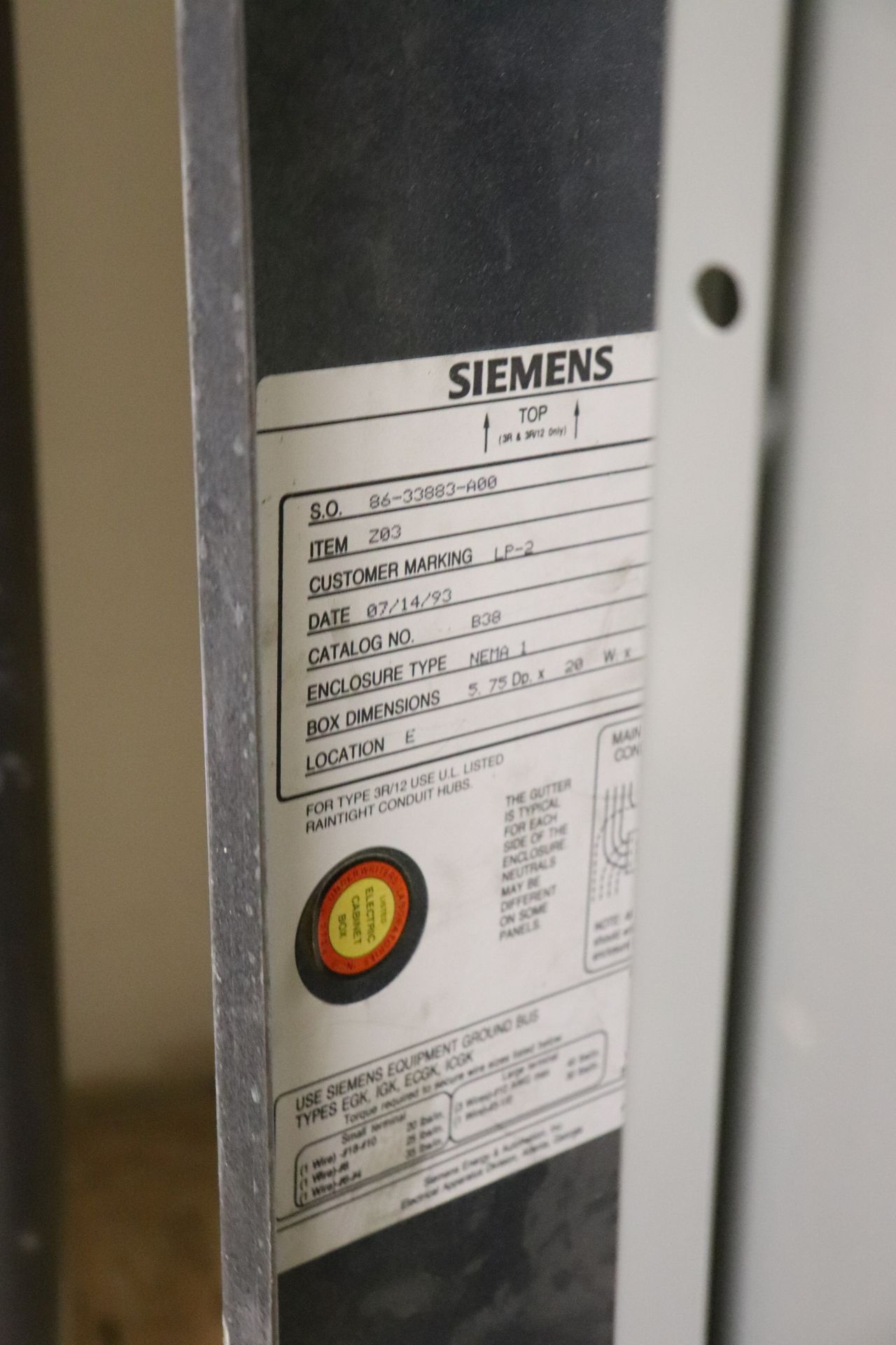 Circuit breaker box by Siemens, height 38", width 20" - Image 2 of 3