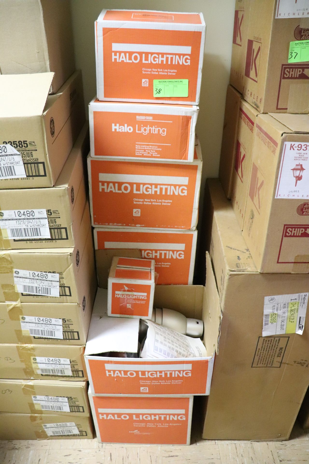 Group of can lights and reflectors by Halo Lighting