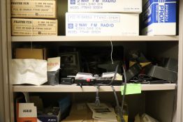 Group: everything on shelf including two-way radios and accessories, radios by Midland International