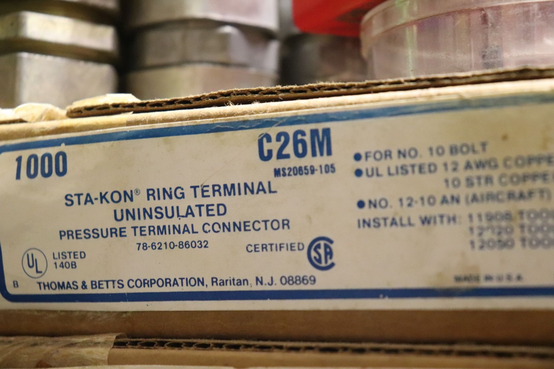 Nine boxes of Sta-Kon ring terminal uninsulated pressure terminal connectors - Image 2 of 2