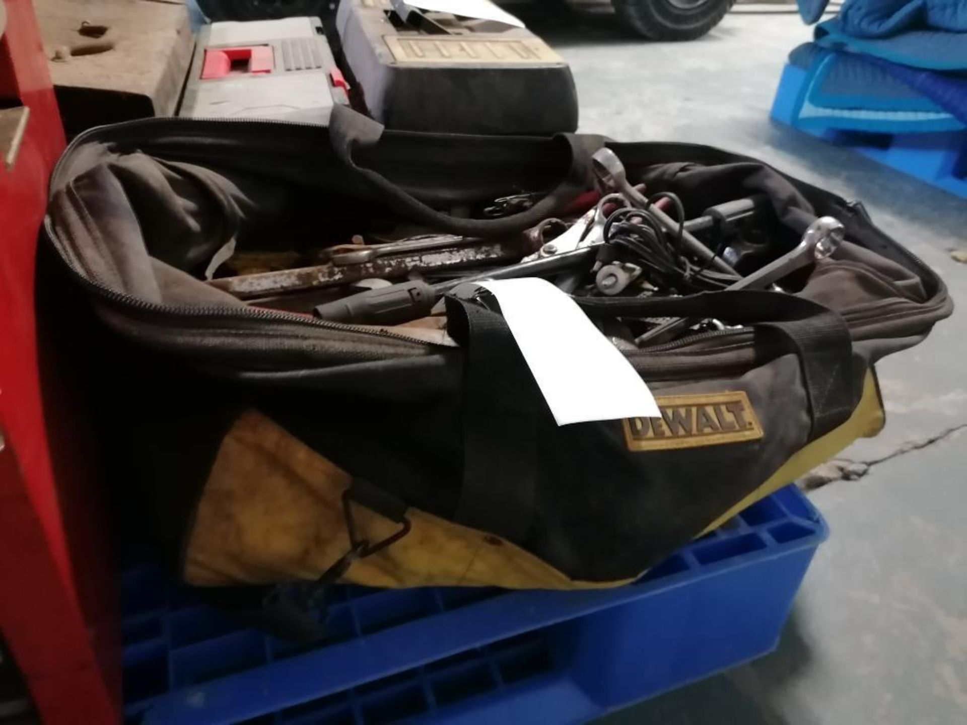 (1) DeWalt Tool bag with Contents. Located in Mt. Pleasant, IA.