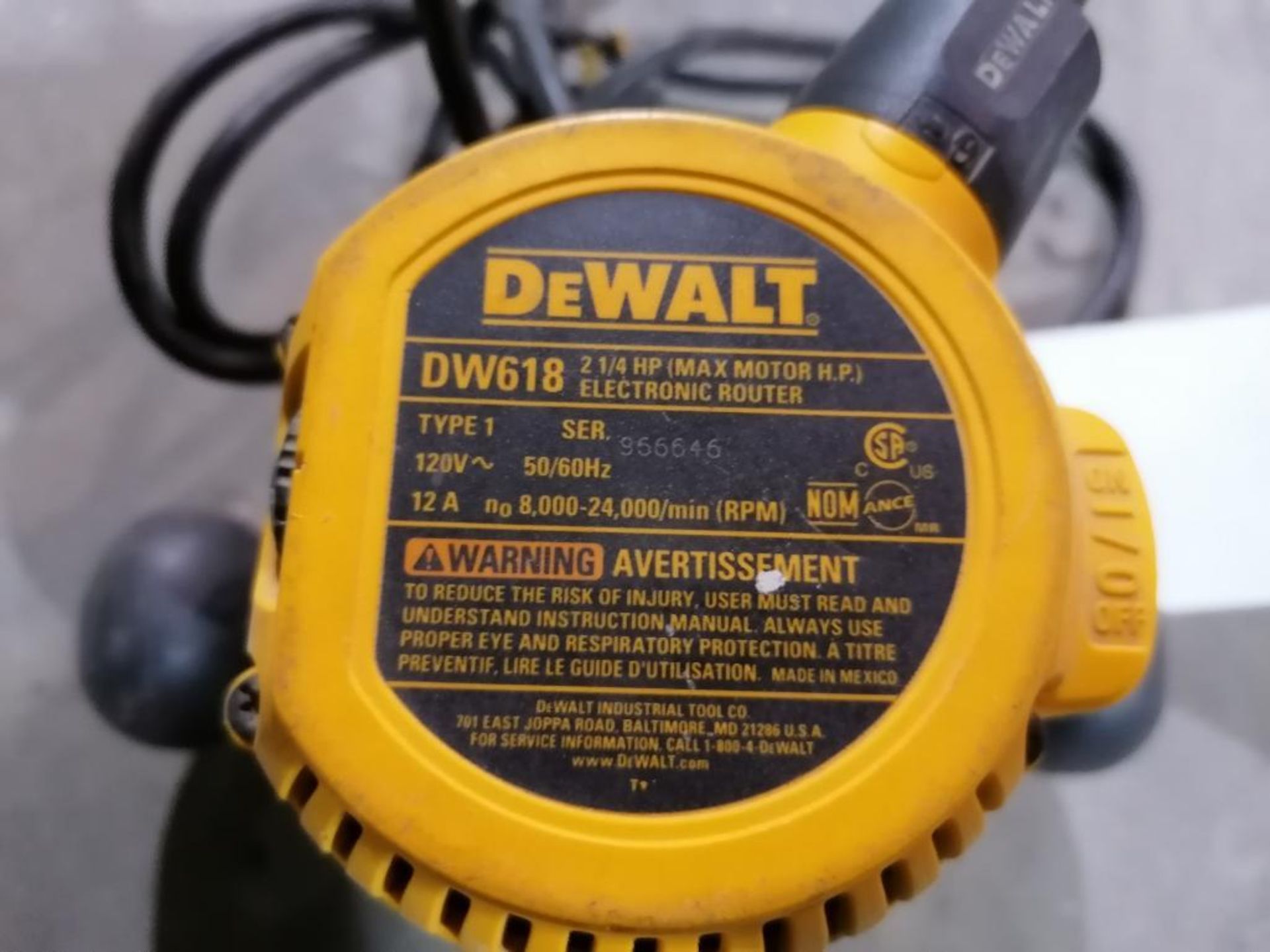 (1) NEW DeWalt DW618, 2 1/4 HP Electronic Router, 120 V. Located in Ottumwa, IA. - Image 2 of 5