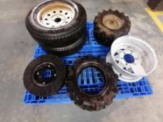 Pallet of Miscellaneous Tires & Rims. Located in Mt. Pleasant, IA.