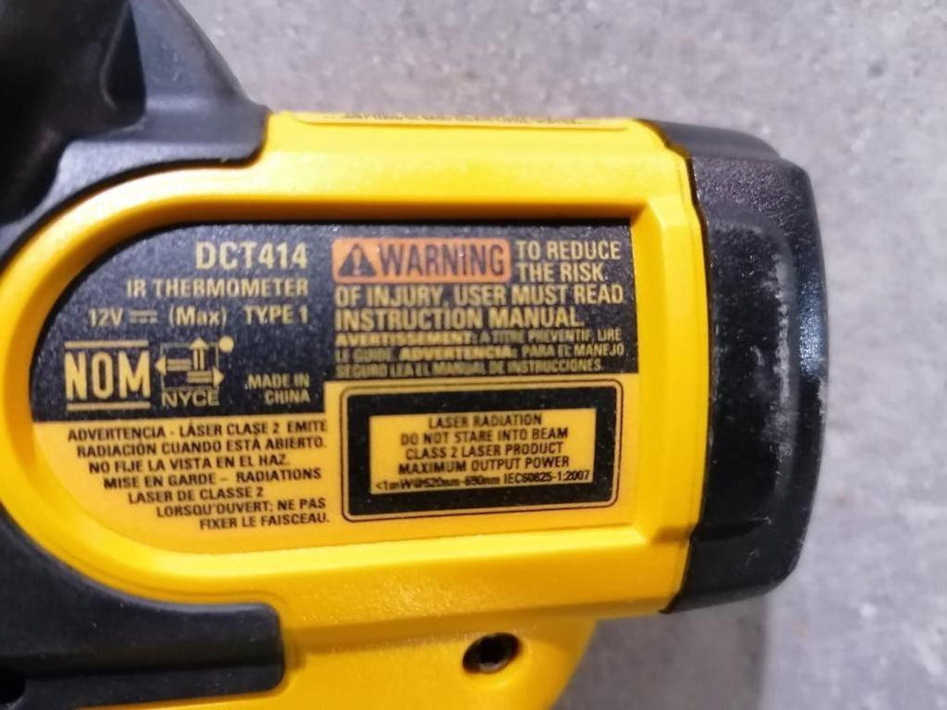 (1) NEW DeWalt DCT414, 12V IR Thermometer, with 12V Battery & DCB100 Battery Charger. Located in - Image 6 of 10