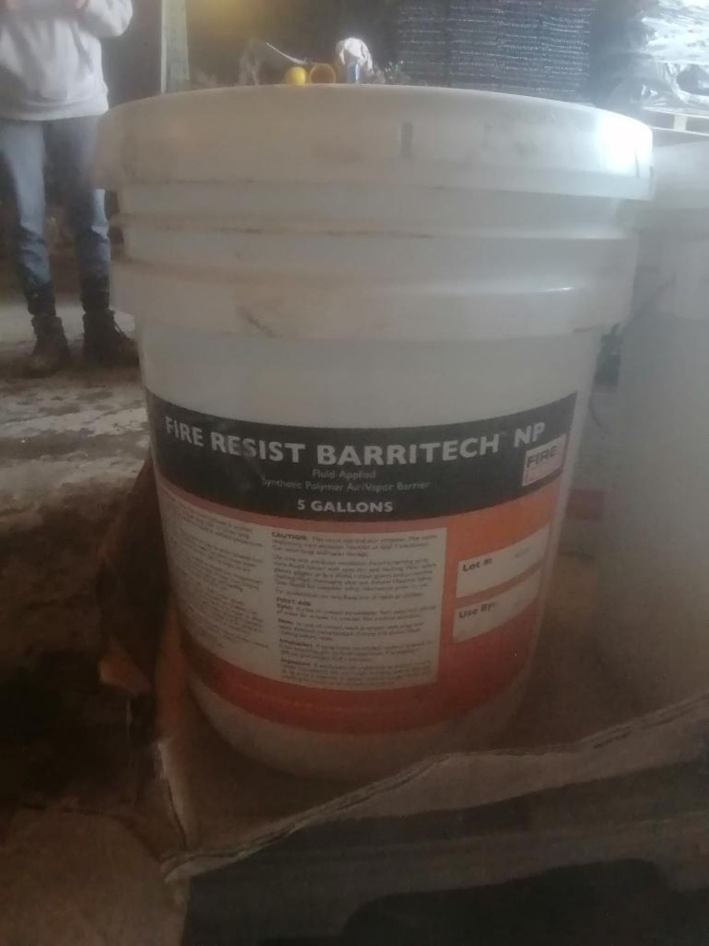 (1) Pallet of (12) 5GAL Buckets of Fire Resist Barritech NP, Fluid Applied Synthetic Polymer Air - Image 3 of 4