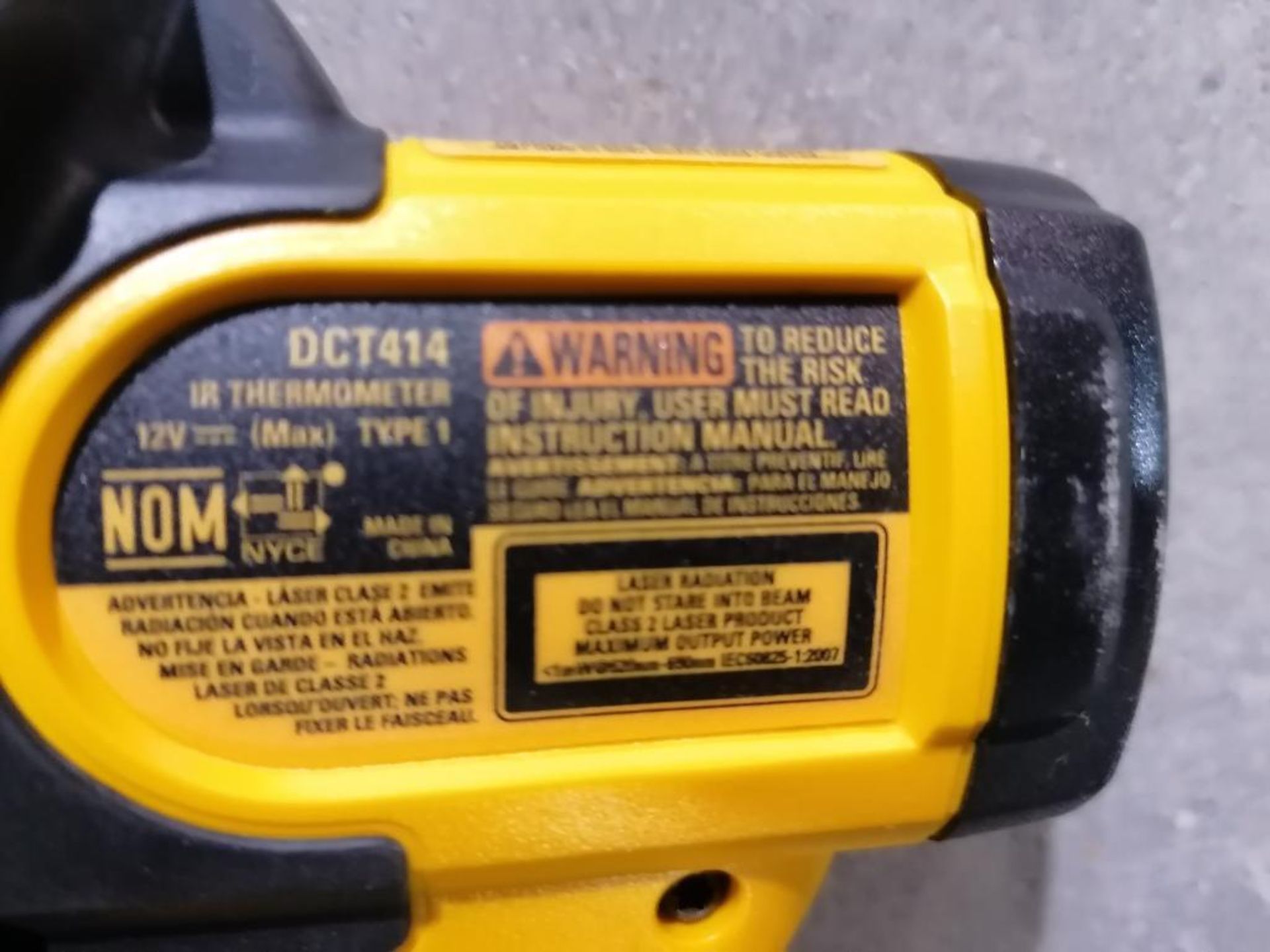 (1) NEW DeWalt DCT414, 12V IR Thermometer, with 12V Battery & DCB100 Battery Charger. Located in - Image 5 of 10