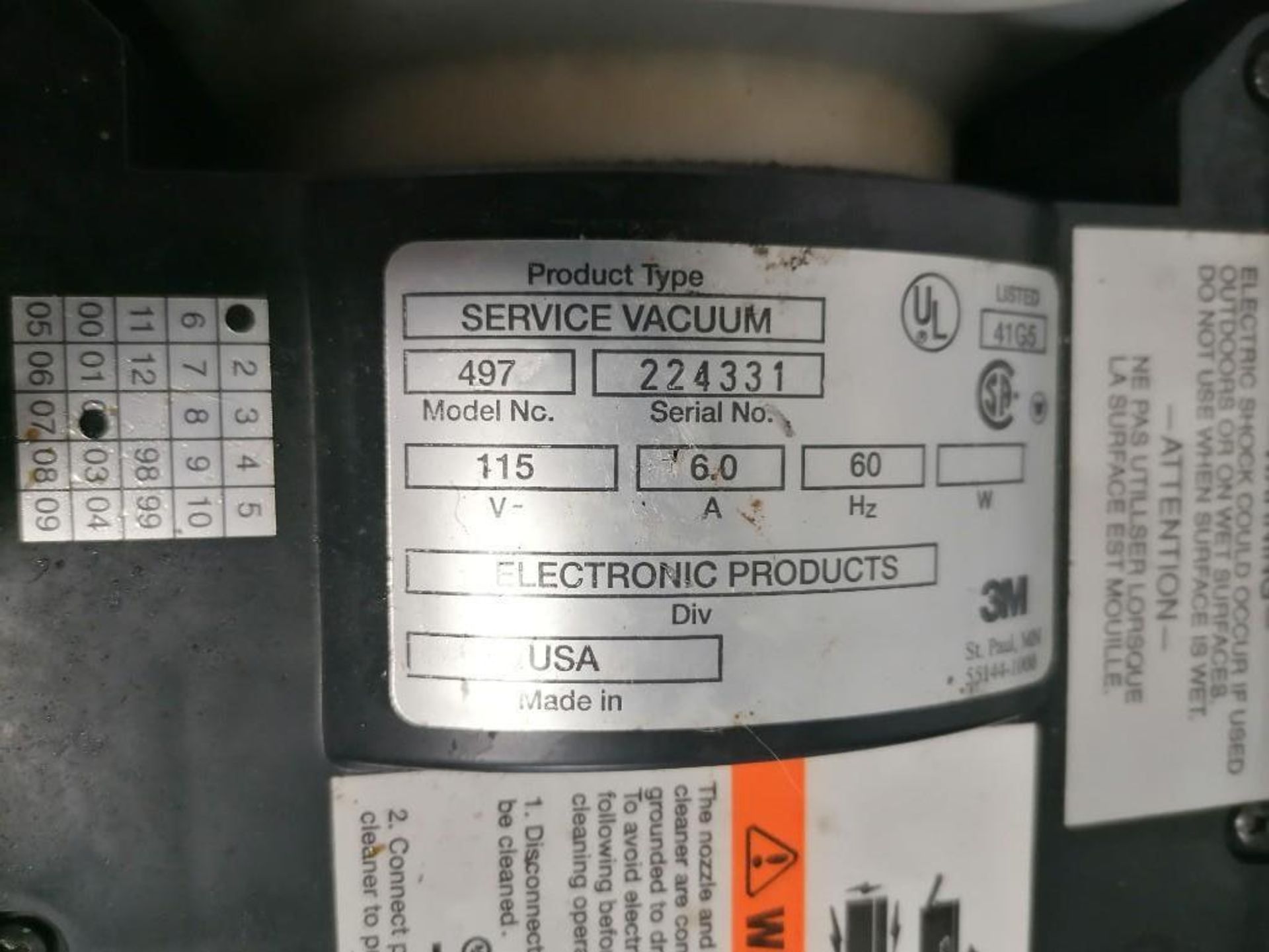 (2) 3M Service Vacuum, Model 497. Located in Mt. Pleasant, IA. - Image 11 of 11