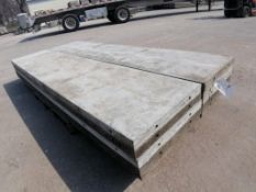 (10) 2' x 9' Laydowns Wall-Ties Smooth Aluminum Concrete Forms 6-12 Hole Pattern. Located in Mt.