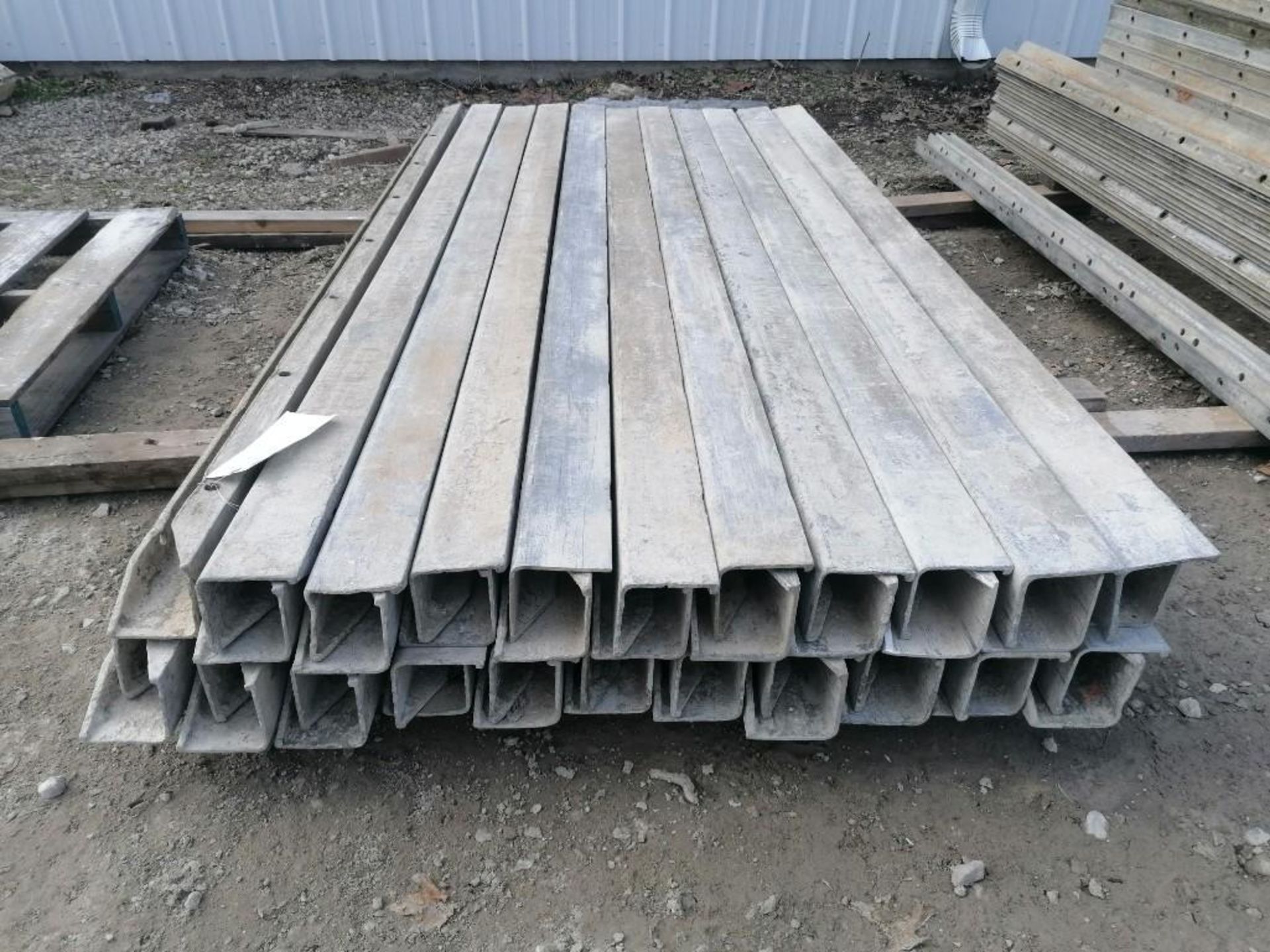 (43) 4" x 4" x 8' Full ISC Wall-Ties Smooth Aluminum Concrete Forms 6-12 Hole Pattern. Located in