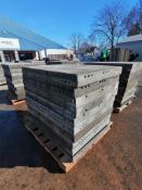 (20) 3' x 4' with 2" Ledge Wall-Ties Smooth Aluminum Concrete Forms 6-12 Hole Pattern. Located in