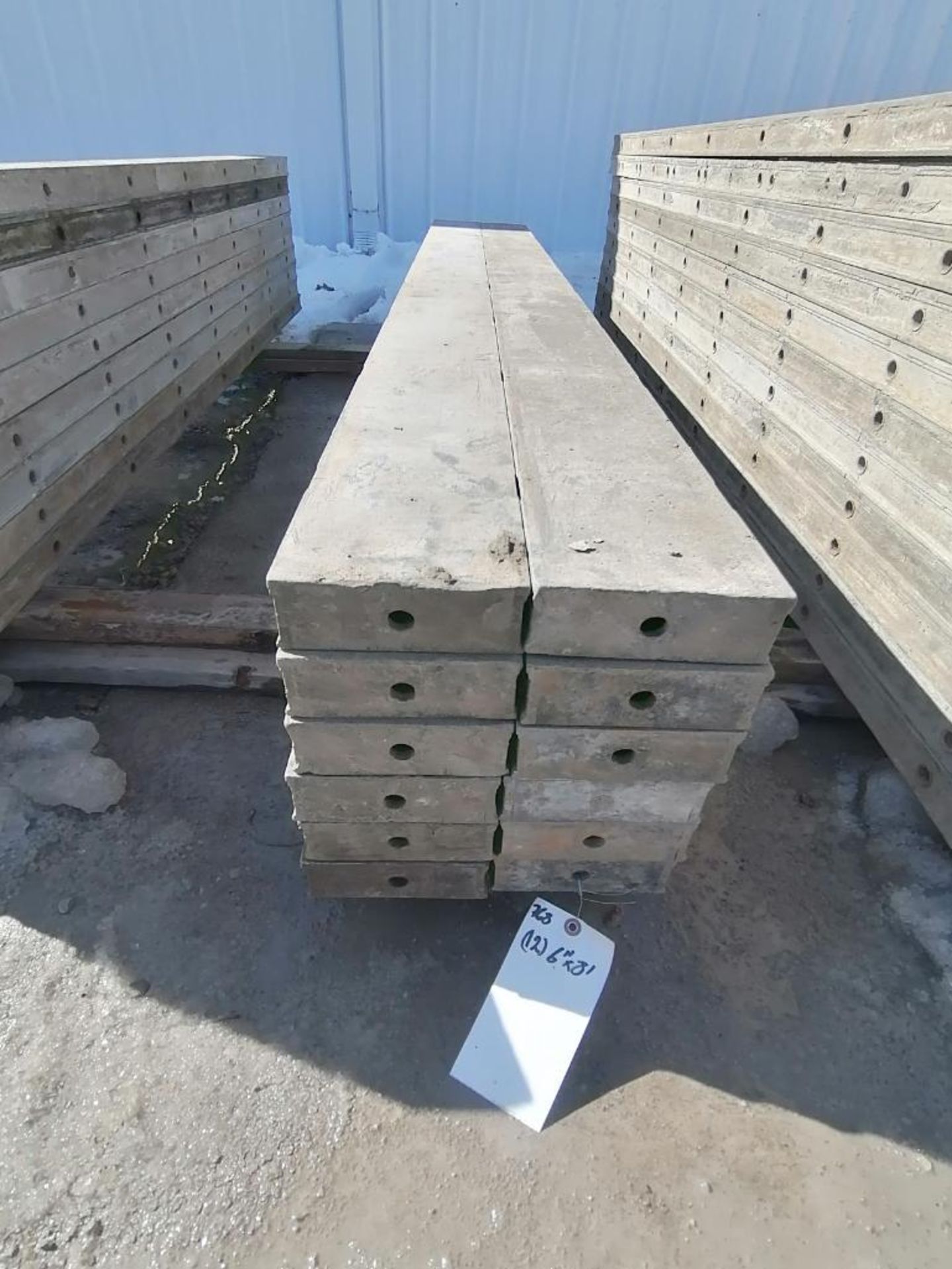 (12) 6" x 8' Wall-Ties Smooth Aluminum Concrete Forms 6-12 Hole Pattern. Located in Mt. Pleasant,