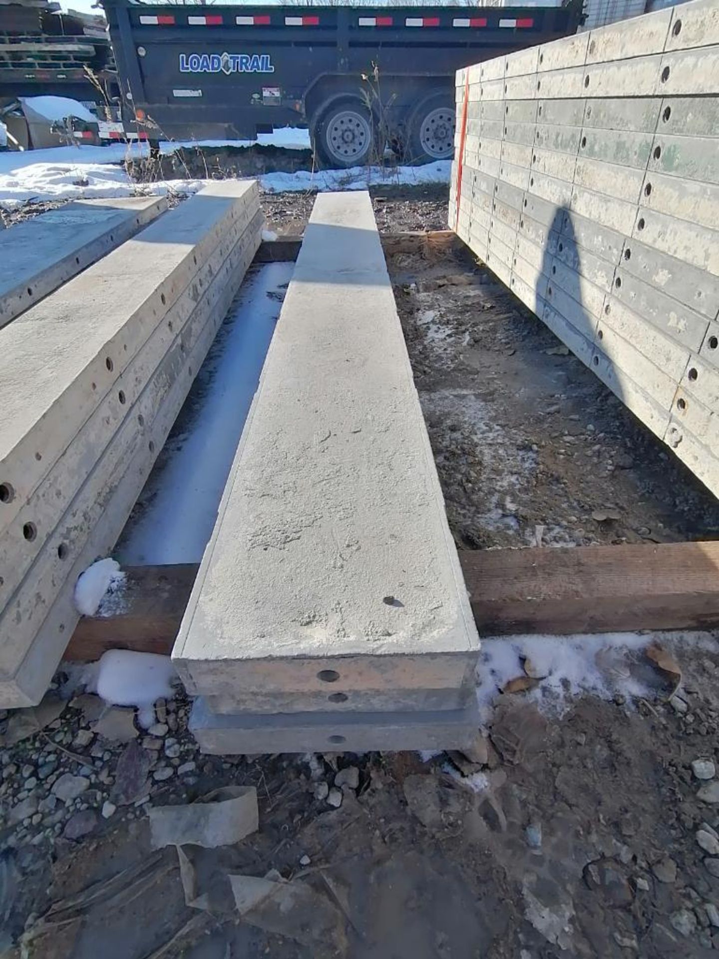 (1) 10" x 8' & (2) 9" x 8' Western Smooth Aluminum Concrete Forms 6-12 Hole Pattern. Located in - Image 3 of 4