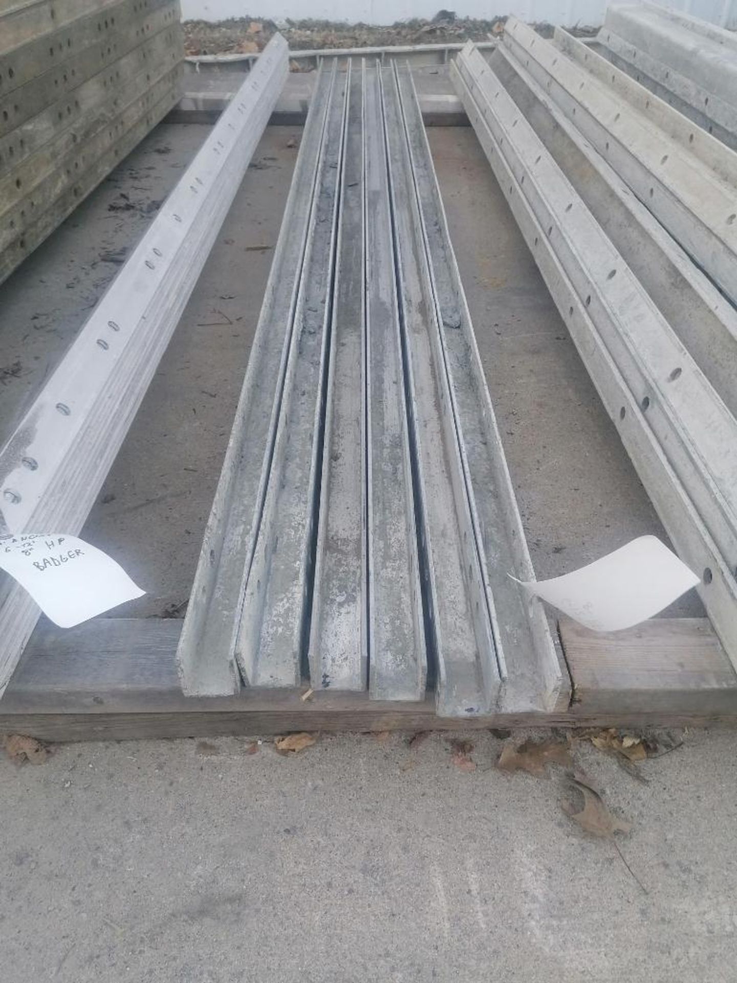 (6) 2" x 9' Wall-Ties Smooth Aluminum Concrete Forms 8" & 6-12 Hole Pattern. Located in Mt.