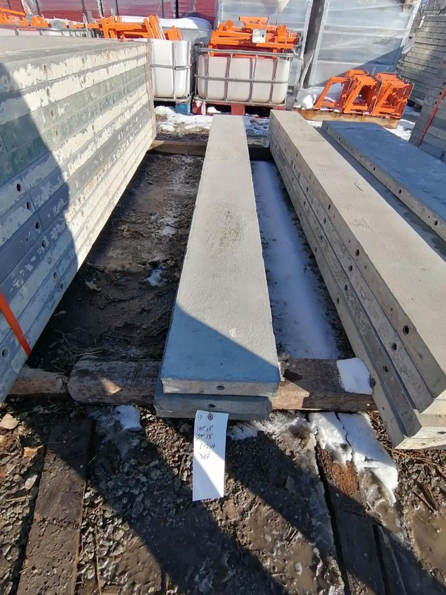 (1) 10" x 8' & (2) 9" x 8' Western Smooth Aluminum Concrete Forms 6-12 Hole Pattern. Located in
