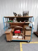 (1) Rolling Mobile Shelving with Contents. Located in Mt. Pleasant, IA.