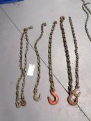 (4) 3/8" x 4' Chains with Hooks & (2) 1/2" x 4' Chains with Hooks. Located in Mt. Pleasant, IA.