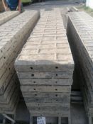 (10) 14" x 8' Wall-Ties Textured Brick Aluminum Concrete Forms 8" Hole Pattern. Located in Mt.
