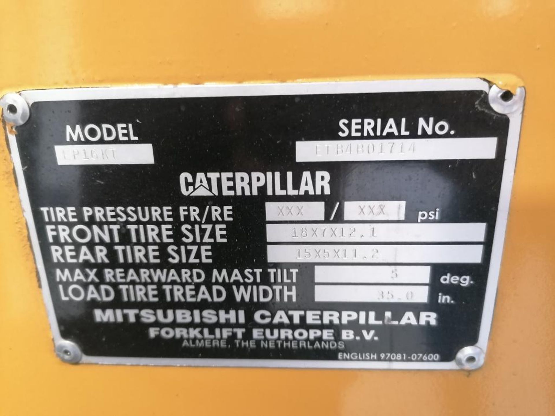 (1) Caterpillar EP16KT Forklift, Serial #ETB4B01714, 36V withÊ(1) C&D Industrial Forklift Battery - Image 11 of 30
